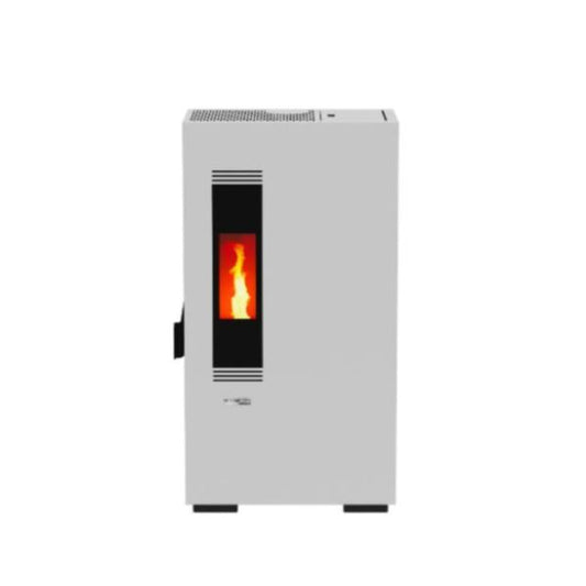 Estufa de Pellet Blanca MUNDOCLIMA BIOTHERM MILA 5kW Diseño Compacto y Eficiente - TU ULTIMO CLIC