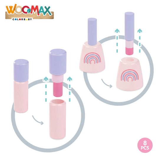 Tocador Infantil Woomax Rosa y Blanco con Luz