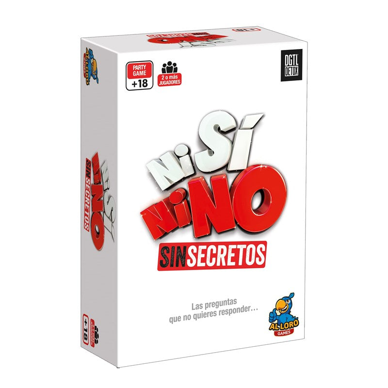 Juego de Cartas Ni Sí Ni No Sin Secretos - Diversión +18 con 90 Cartas y Timbre