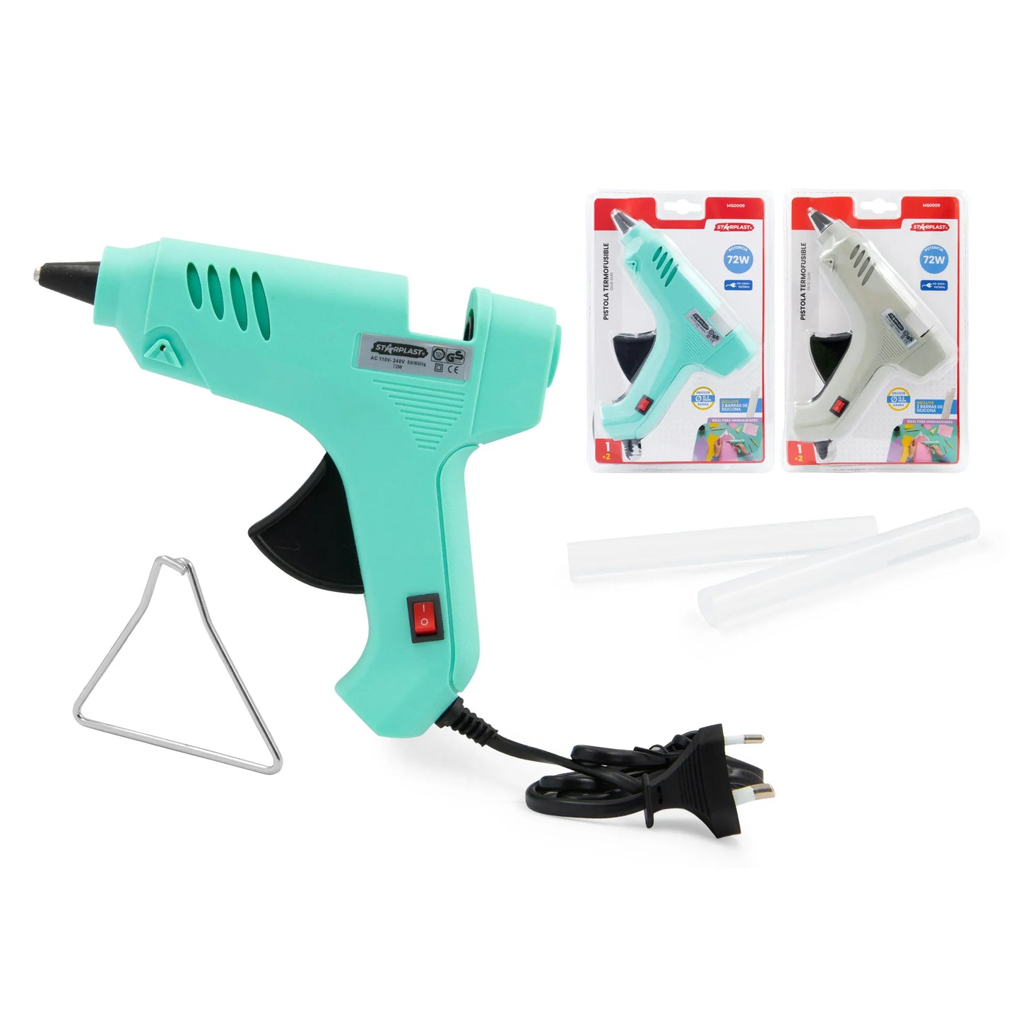 Pistola de Silicona Eléctrica 72W Starplast Con 2 Barras Incluidas
