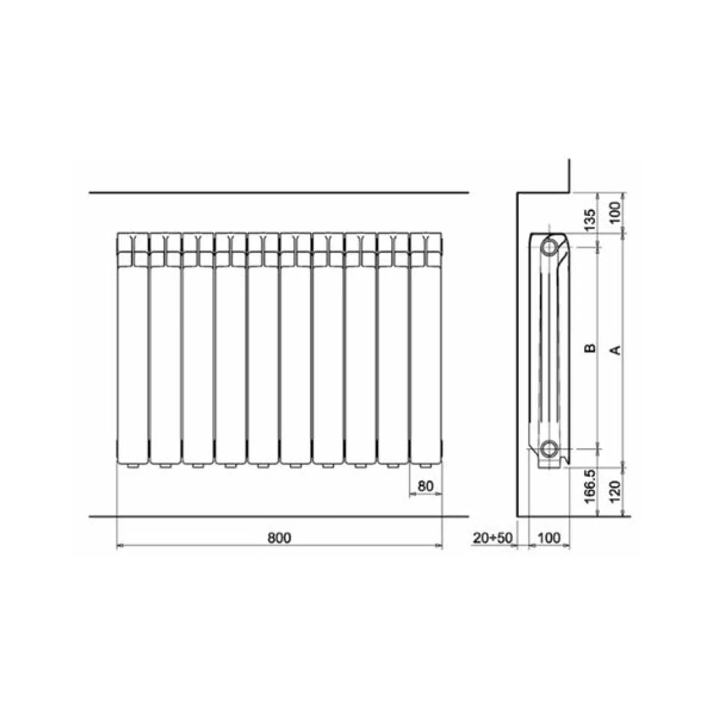 Radiateur en aluminium Ferroli Xian à haute émission thermique 700 N 4 éléments