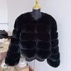 Abrigo Corto Mujer Invierno Faux Fox Fur Coat con Cremallera