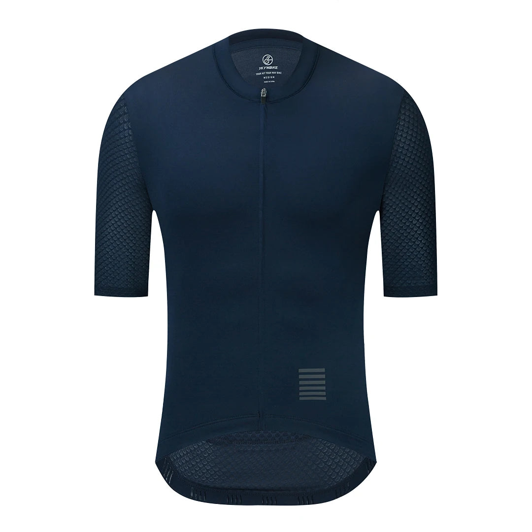 Camiseta Ciclismo Hombre YKYWBIKE Maillot Profesional con Bolsillos y Reflectantes