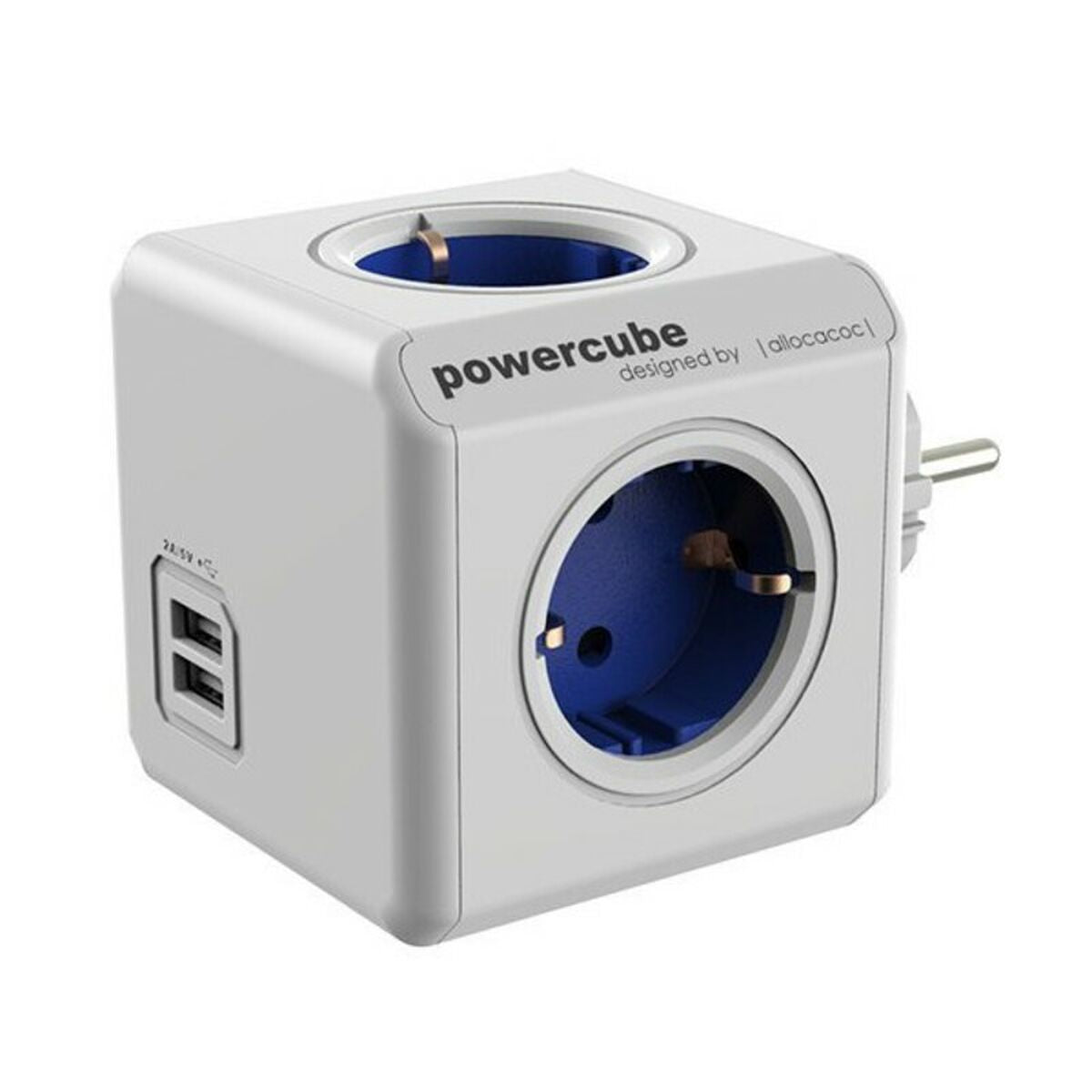 Regleta PowerCube Allocacoc - Cubo 4 Enchufes + 2 USB