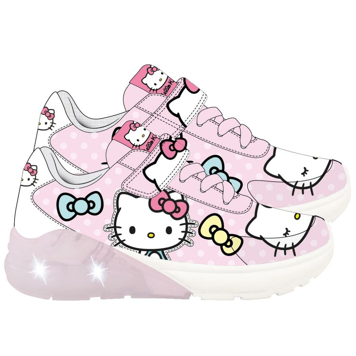 Zapatillas Infantiles Hello Kitty Rosa Talla 30 Deportivas con Luces LED