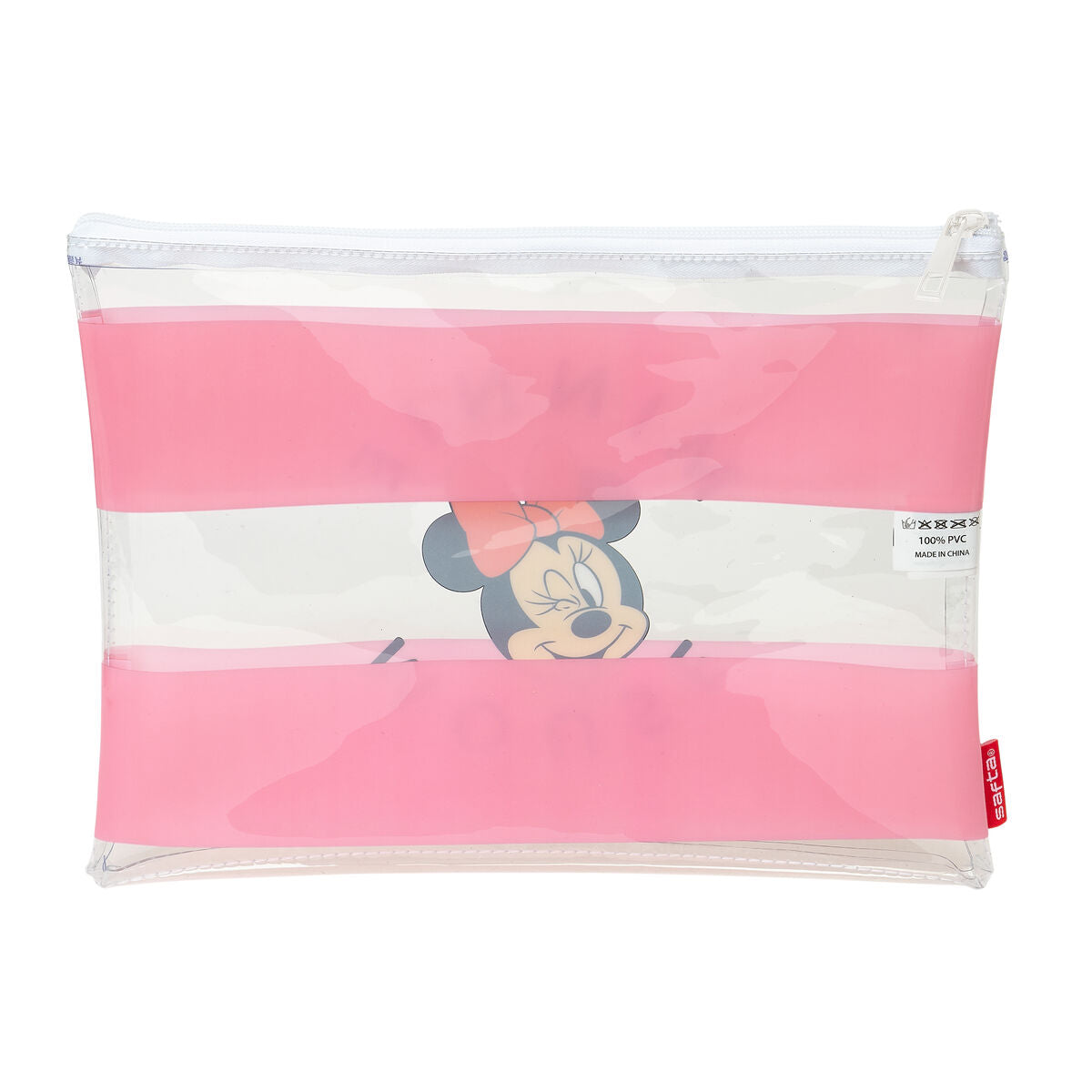 Bolsa Impermeable Minnie Mouse Rosa Transparente Playa y Uso Diario