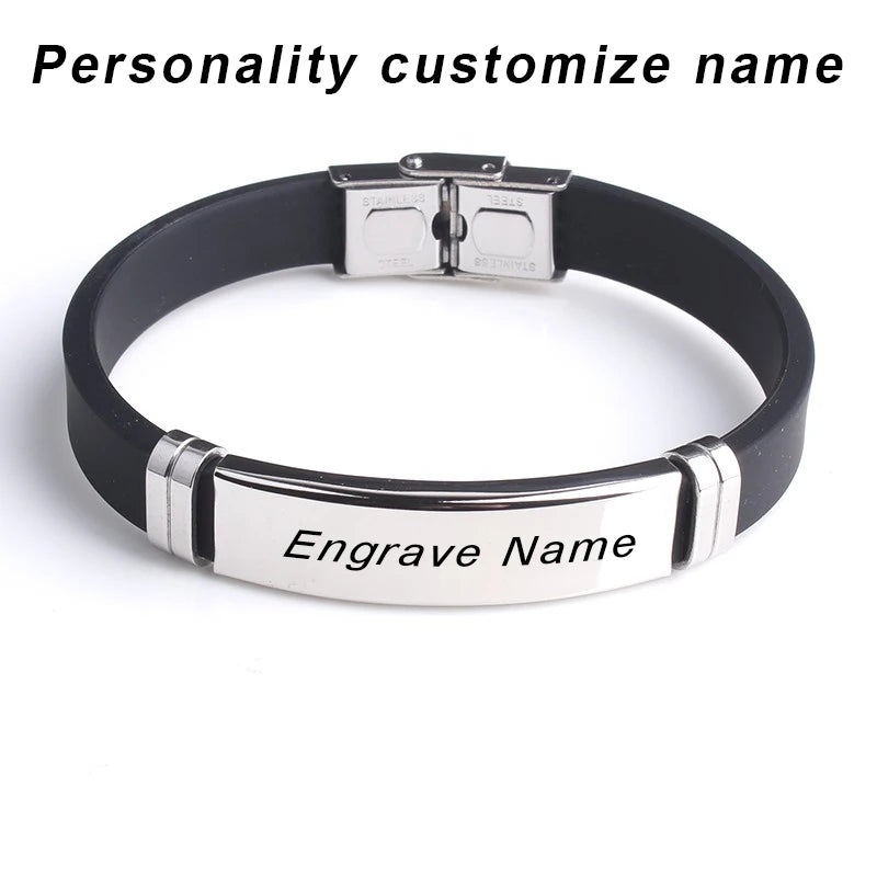Pulsera Personalizada BLACK SESAME - Silicona Suave y Acero Inoxidable