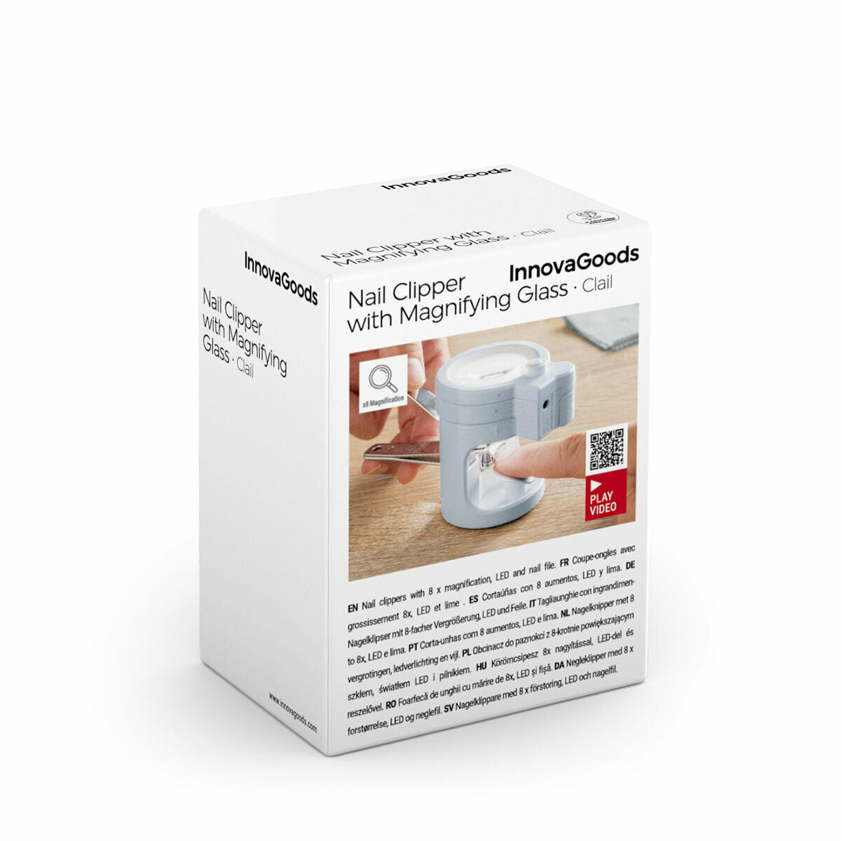 Cortaúñas LED con Lupa y Lima Clail InnovaGoods - Corte Preciso y Seguro
