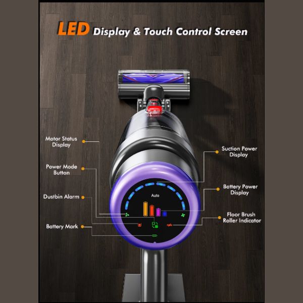 Aspiradora Portátil Armo V22 - 55kPa 600W Inalámbrica 6 en 1 con Pantalla LED