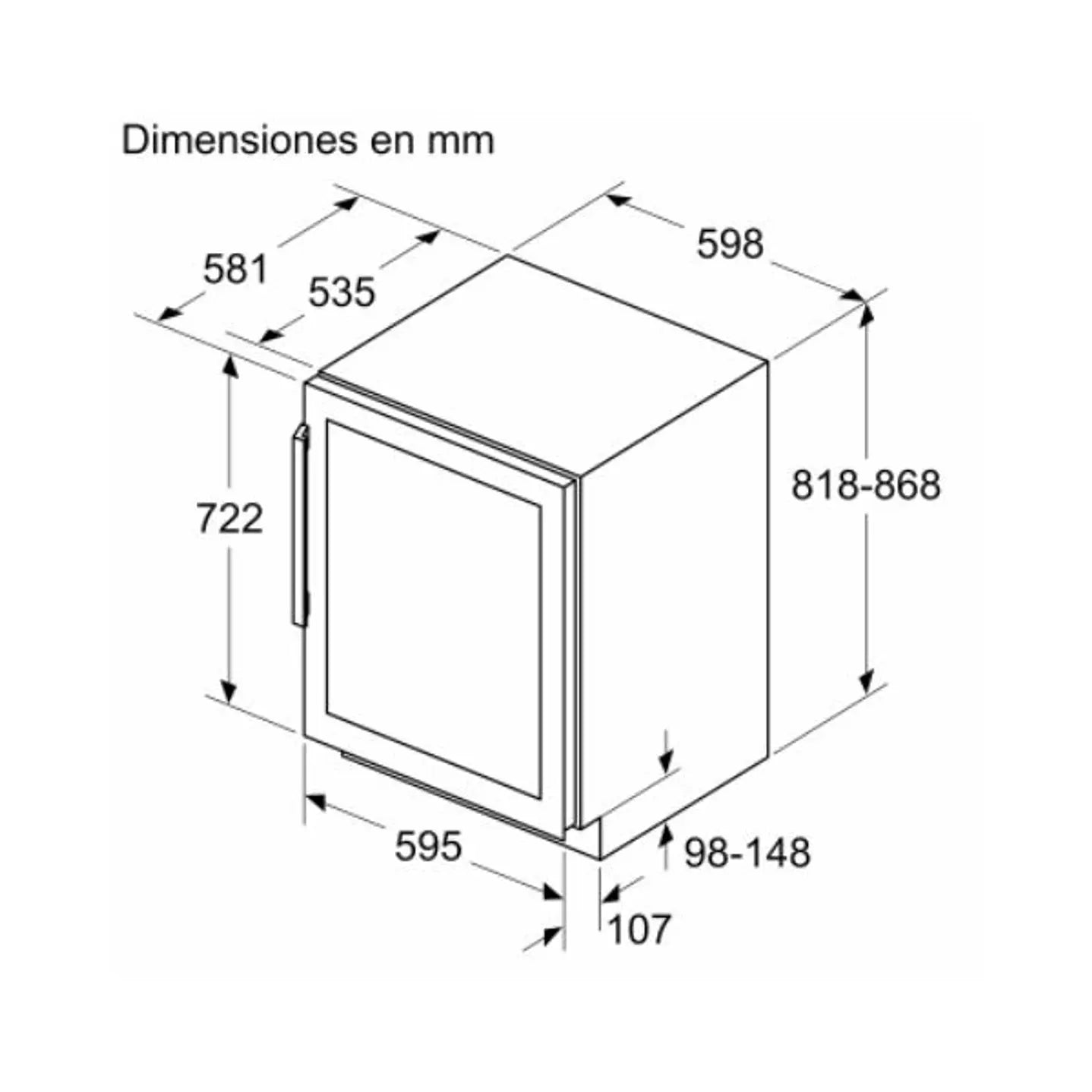 Vinoteca Bosch KUW21AHG0 | 44 Botellas con Doble Zona y Filtro UV