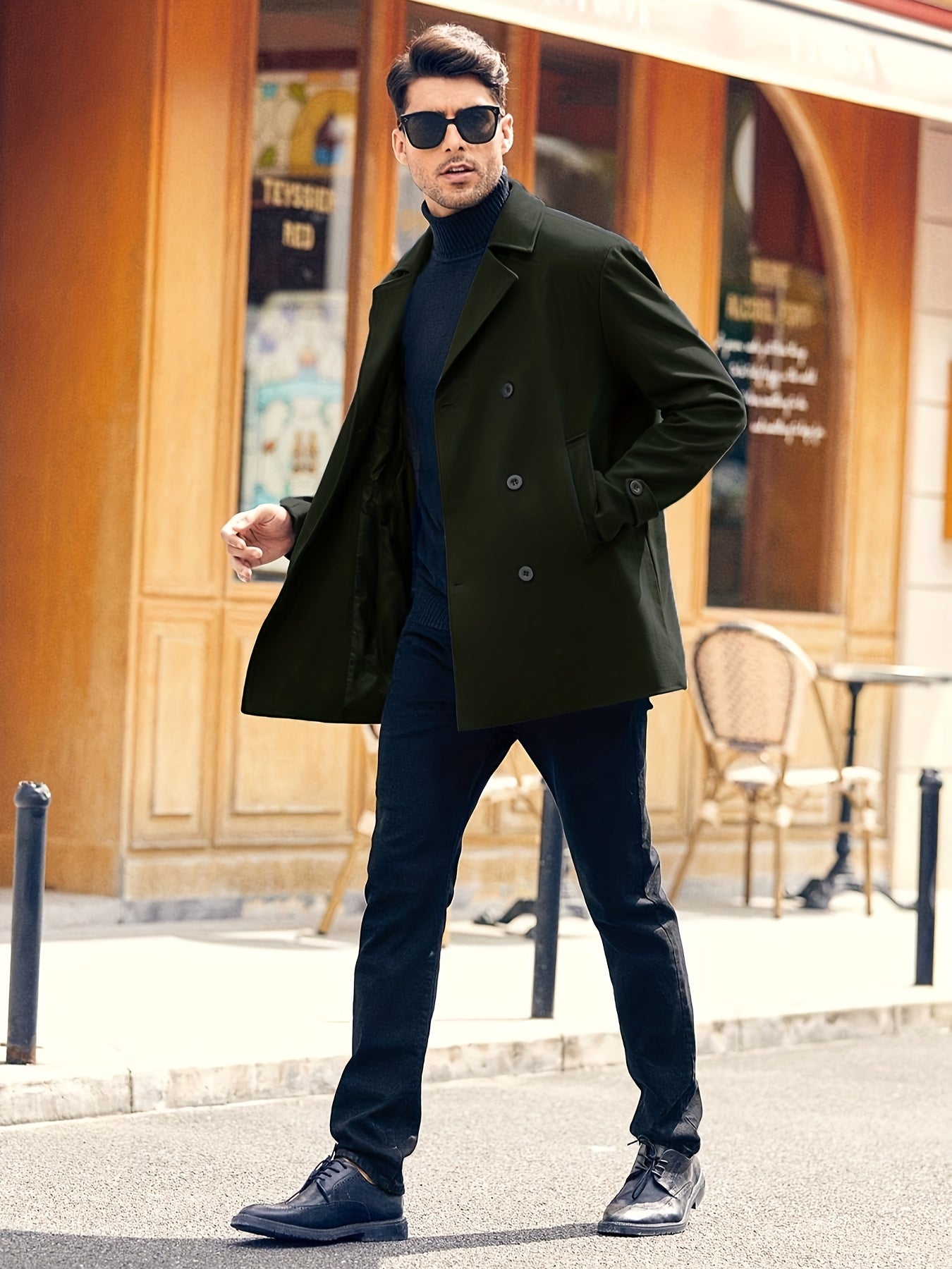 Abrigo Trench Coat Hombre - Elegante Doble Botonadura Invierno