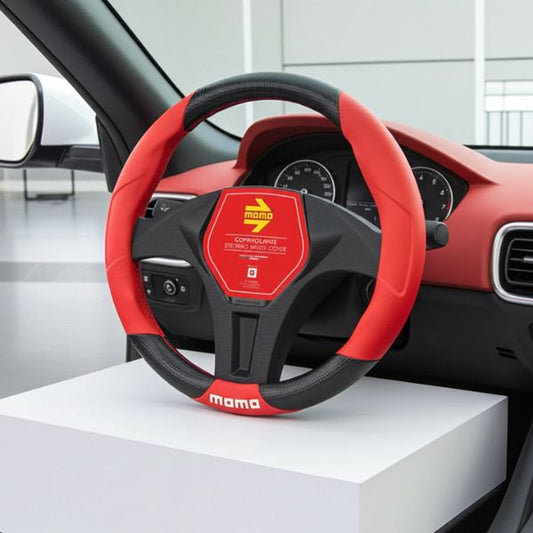 Funda Volante Momo 38cm Negro Rojo - Universal Deportiva - TU ULTIMO CLIC