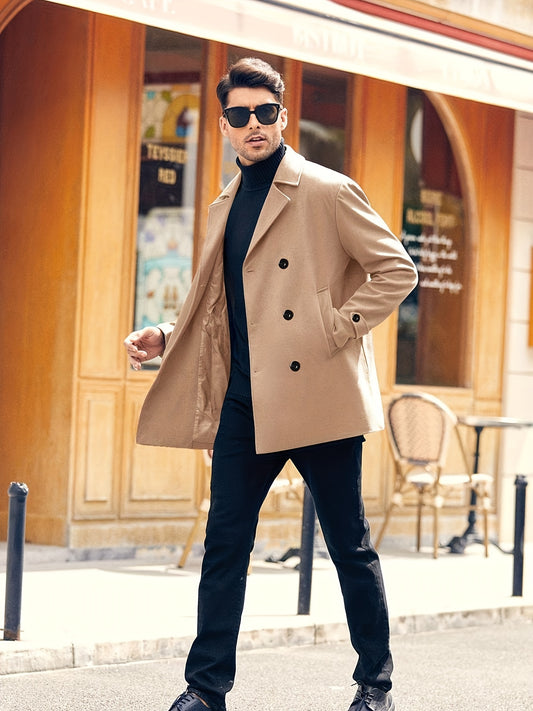 Abrigo Trench Coat Hombre - Elegante Doble Botonadura Invierno