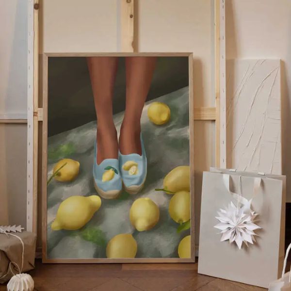Pasos de Limón 30x40cm - Arte Mural City Art con Marco Opcional
