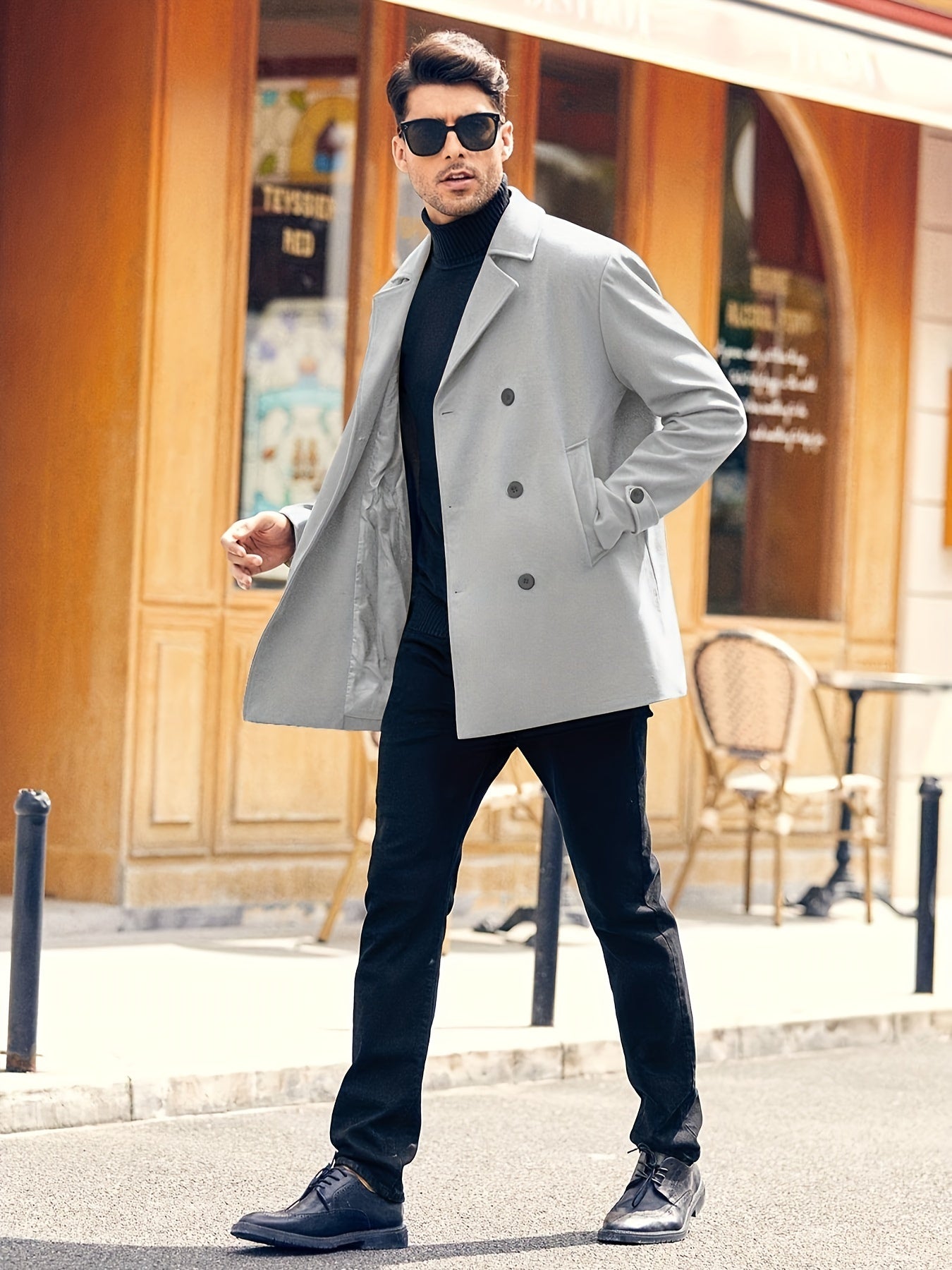 Abrigo Trench Coat Hombre - Elegante Doble Botonadura Invierno