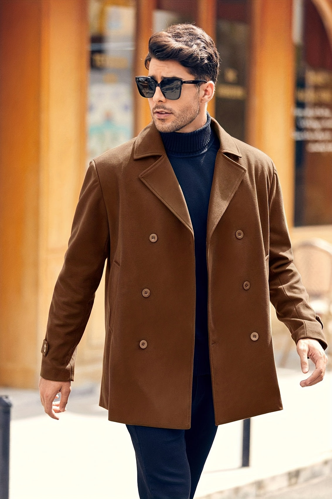 Abrigo Trench Coat Hombre - Elegante Doble Botonadura Invierno