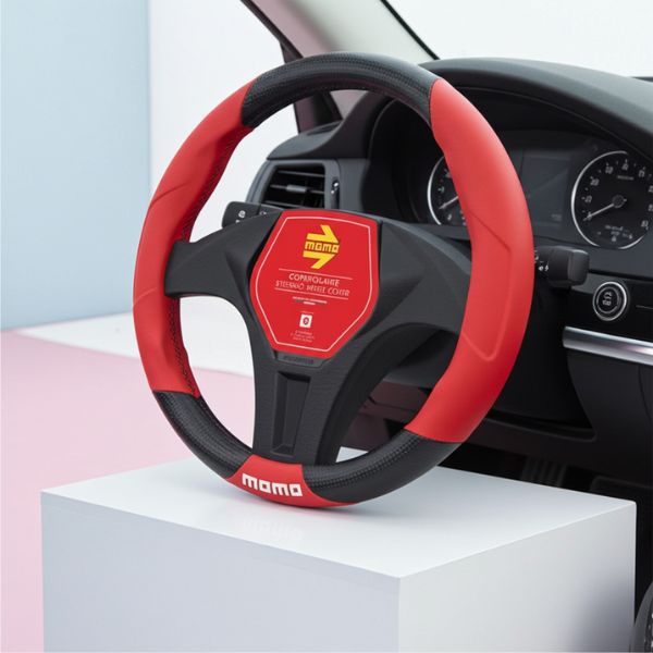 Funda Volante Momo 38cm Negro Rojo - Universal Deportiva - TU ULTIMO CLIC