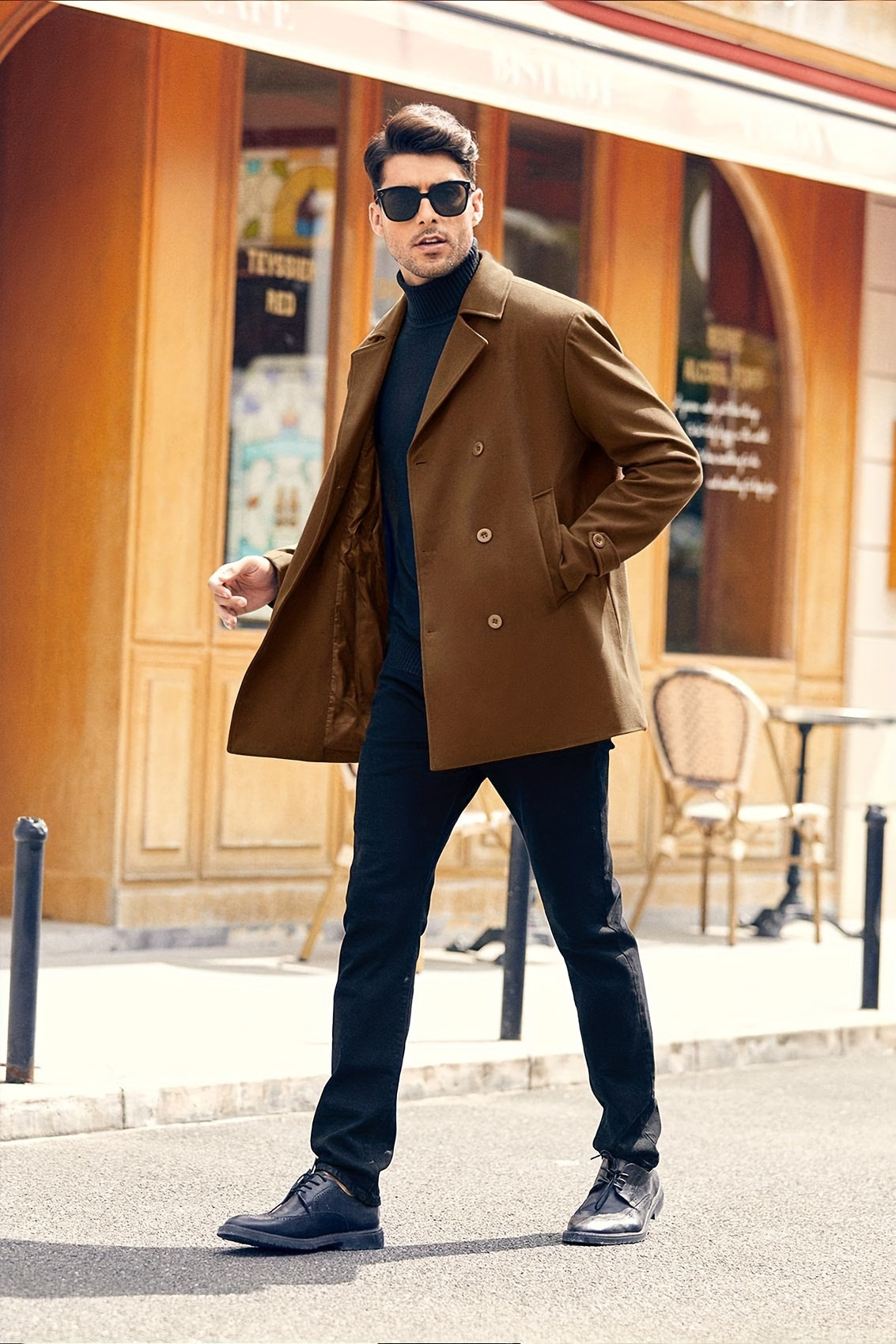 Abrigo Trench Coat Hombre - Elegante Doble Botonadura Invierno