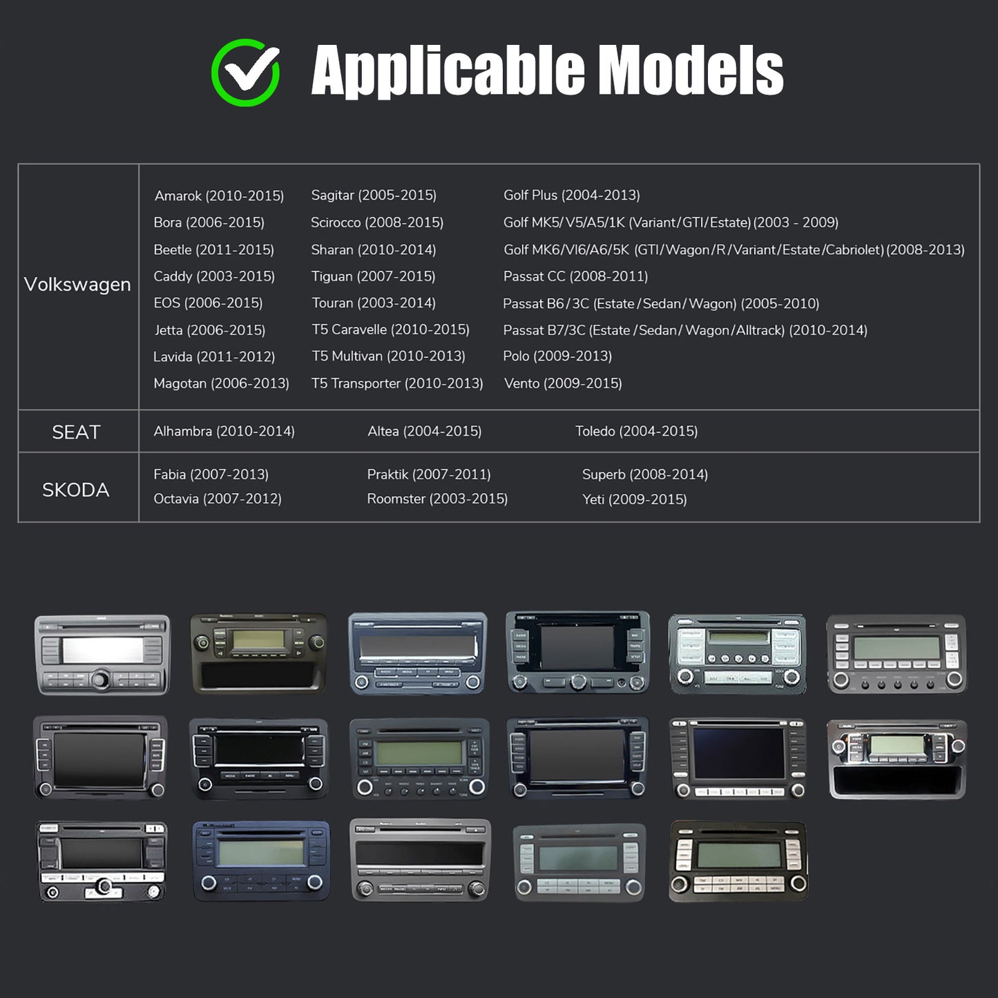 ESSGOO 9" Android 14 - Radio Carplay GPS WIFI para VW, Seat y Skoda