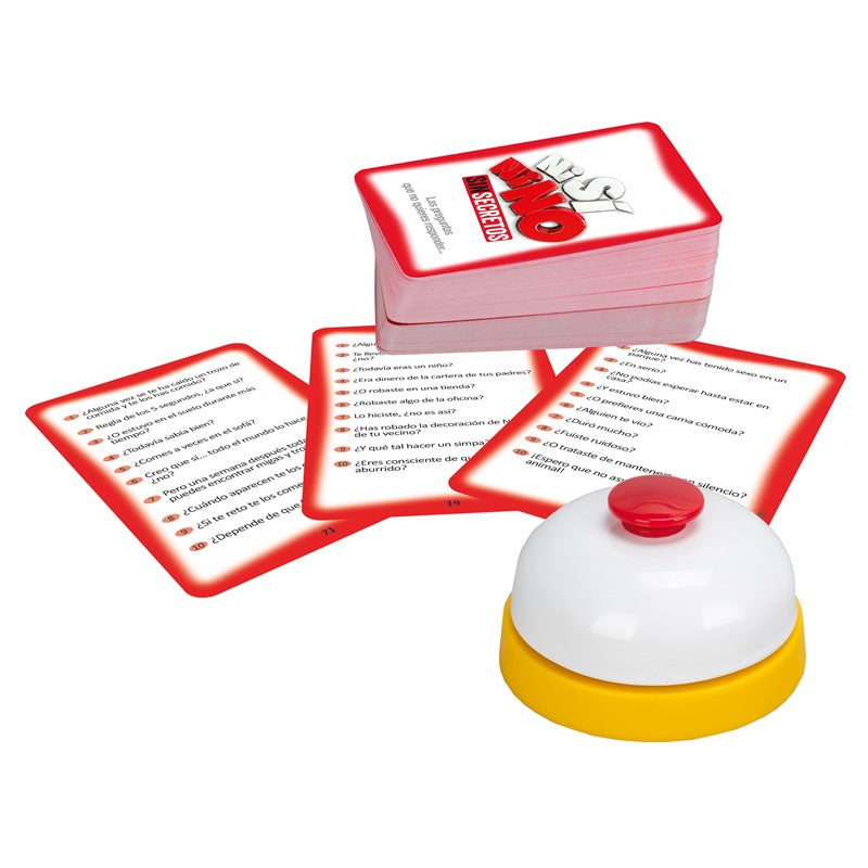 Juego de Cartas Ni Sí Ni No Sin Secretos - Diversión +18 con 90 Cartas y Timbre