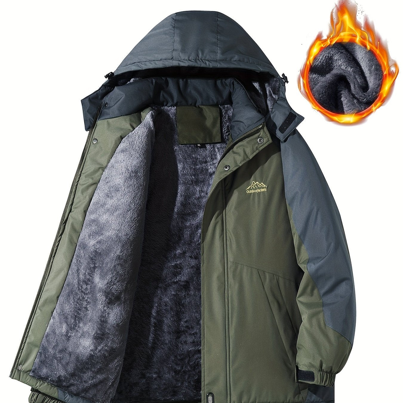 Chaqueta Hombre Impermeable con Capucha - Forro Sherpa Invierno Casual