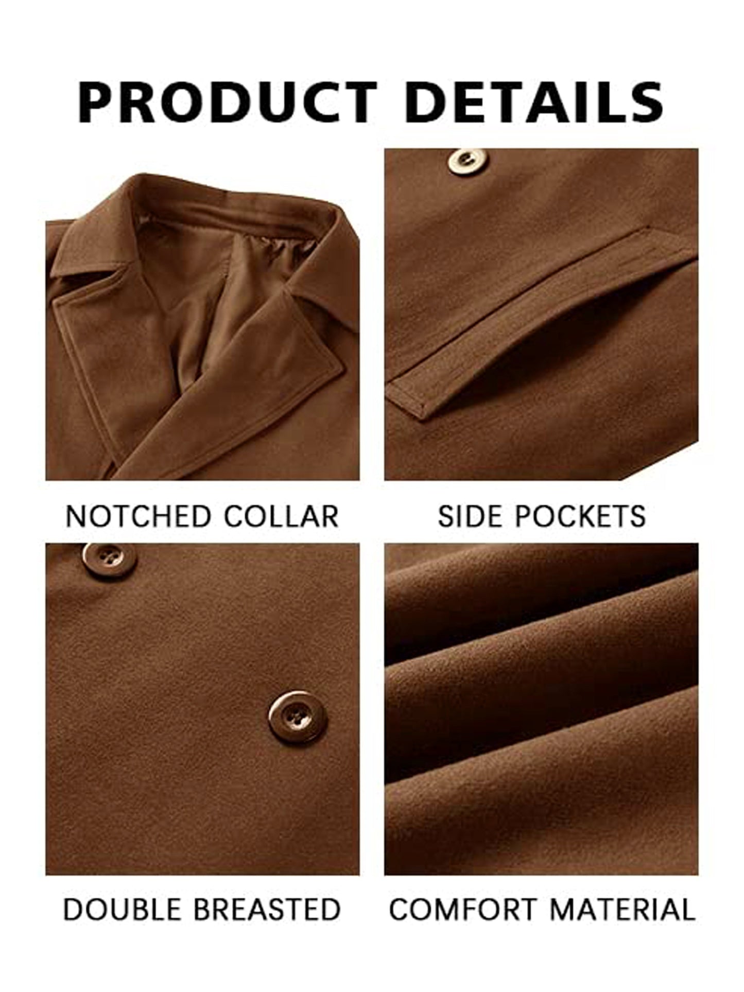 Abrigo Trench Coat Hombre - Elegante Doble Botonadura Invierno