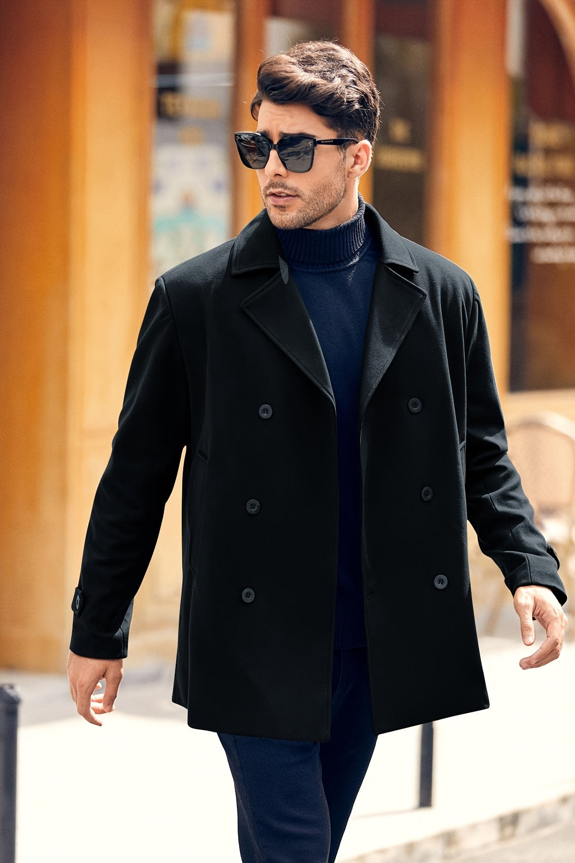 Abrigo Trench Coat Hombre - Elegante Doble Botonadura Invierno