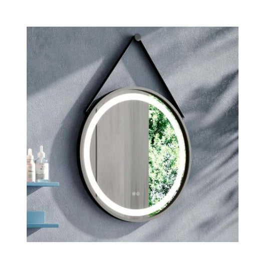 Espejo LED Aura Strap 70cm | Retroiluminado con Antivaho y Diseño con Cuerda Negra