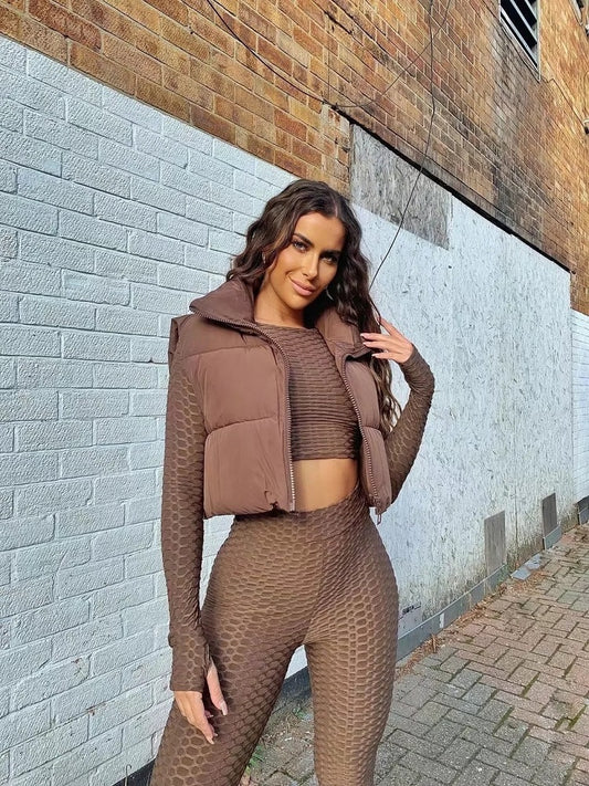 Chaleco Slim Fit Mujer  Con Capucha y Cremallera en Colores Variados