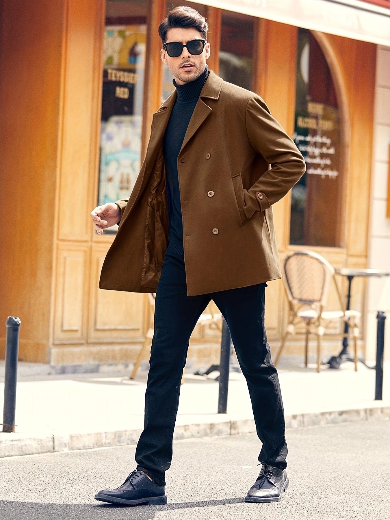 Abrigo Trench Coat Hombre - Elegante Doble Botonadura Invierno