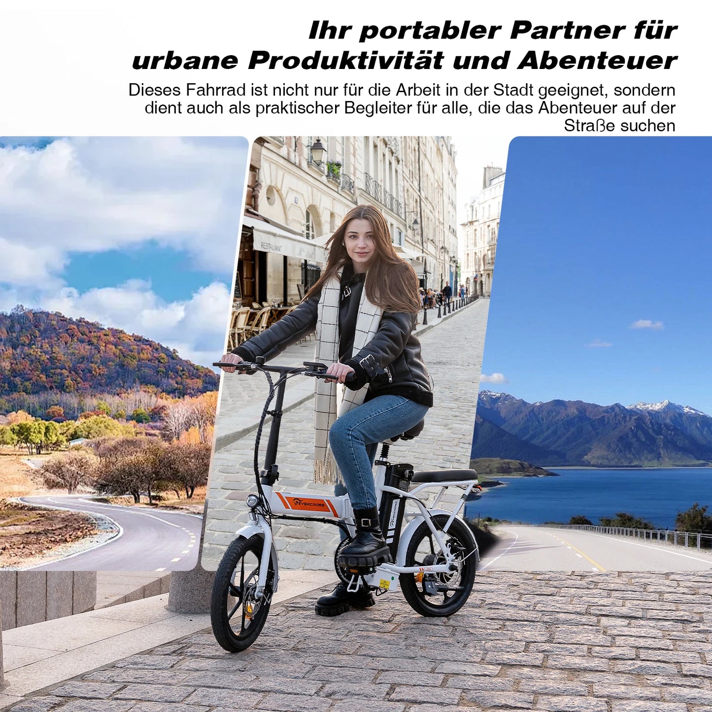 EVERCROSS TECH EK5 Bicicleta Eléctrica Plegable  Motor 250W y Autonomía 45 km