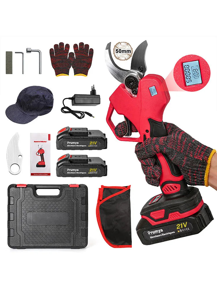 Tijeras Eléctricas de Podar  Sin Escobillas 21V Corte Preciso 5cm
