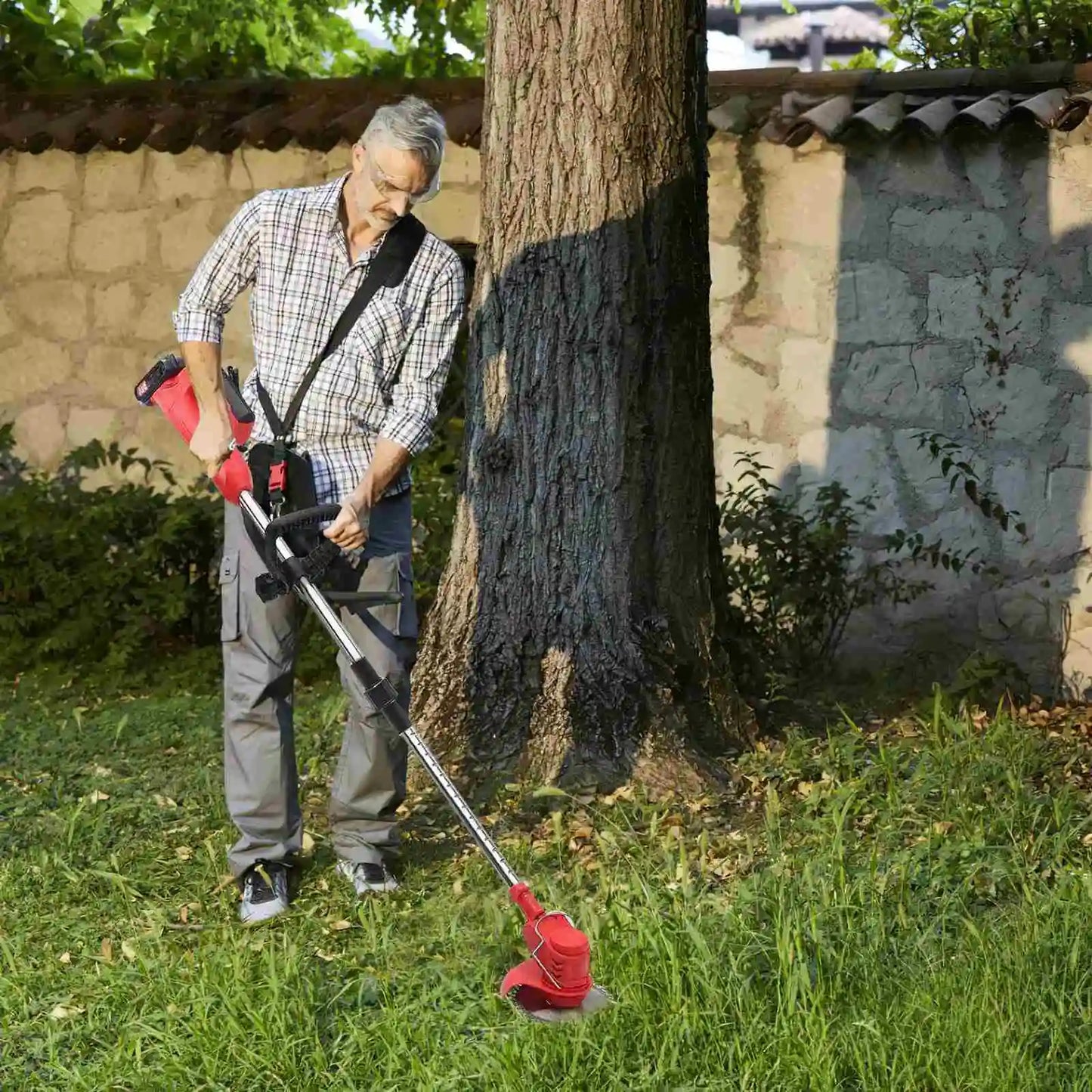 Cortacésped Eléctrico de Mano - Desbrozadora Plegable 850W 18000RPM