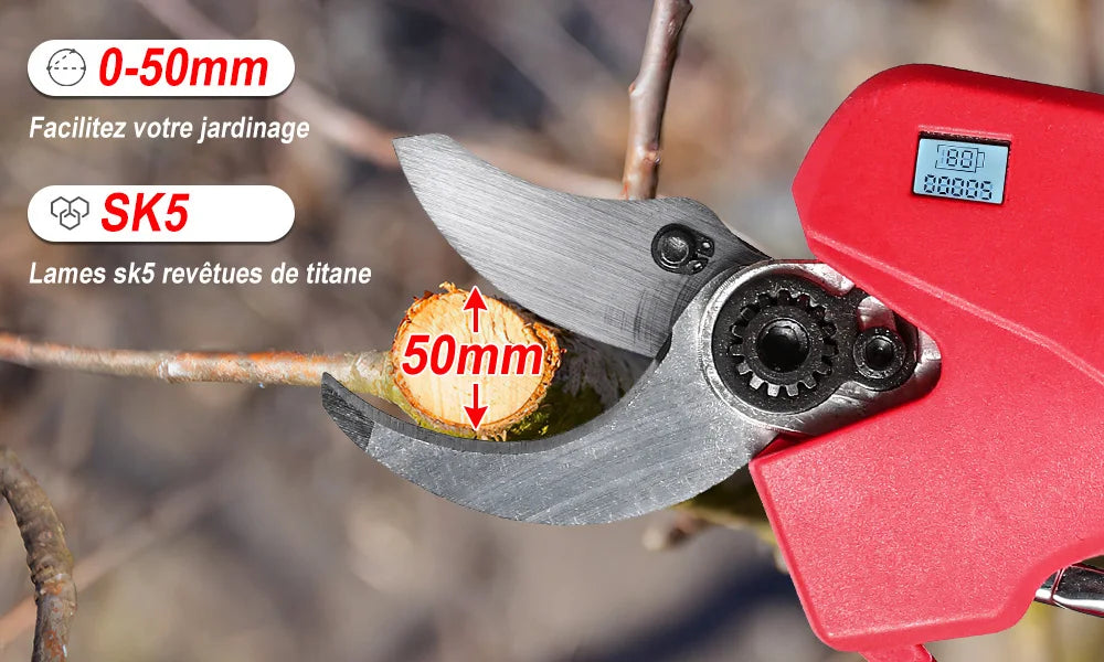 Tijeras Eléctricas de Podar  Sin Escobillas 21V Corte Preciso 5cm