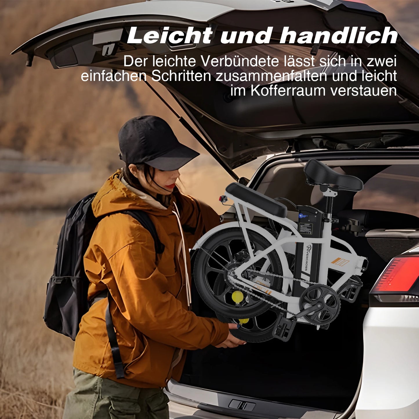 EVERCROSS TECH EK5 Bicicleta Eléctrica Plegable  Motor 250W y Autonomía 45 km