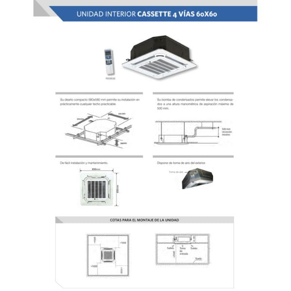 Cassette Samsung 4 Vías Wind-Free | Climatización Silenciosa y Uniforme para Interiores