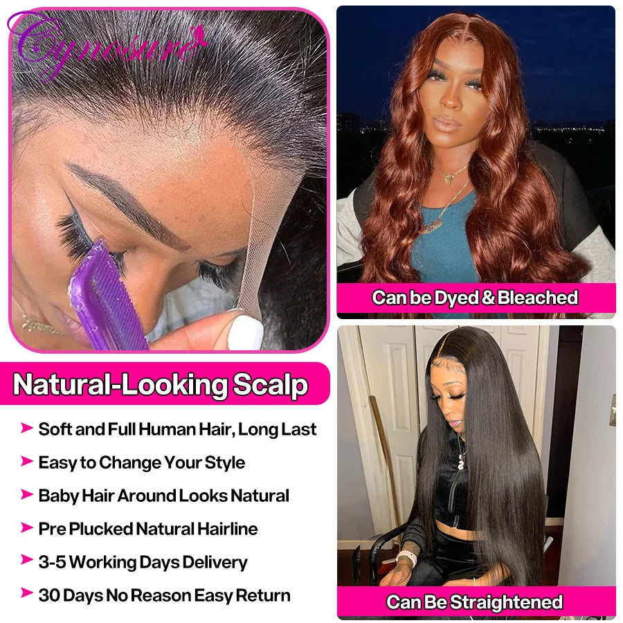 Peluca Cynosure HD 13x4 Encaje Transparente - Cabello Humano Ondulado