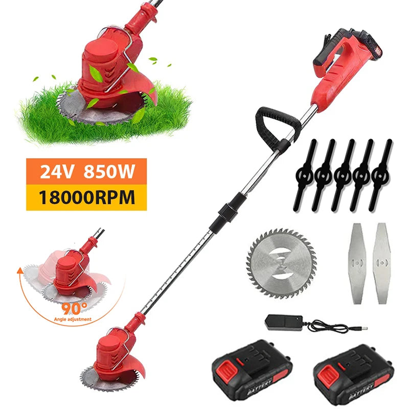 Cortacésped Eléctrico de Mano - Desbrozadora Plegable 850W 18000RPM