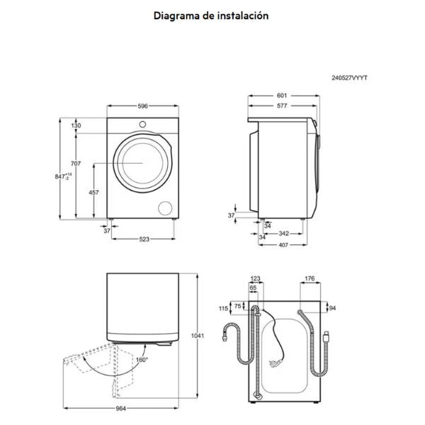 Lavadora AEG LFA6K8441C 8kg 1400rpm - ProSense, Motor Inverter y Programa Antialergias