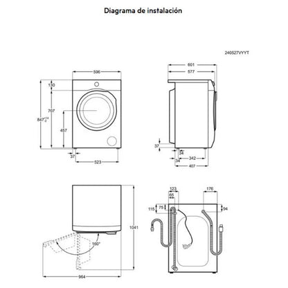 Lavadora AEG LFA6K8441C 8kg 1400rpm - ProSense, Motor Inverter y Programa Antialergias