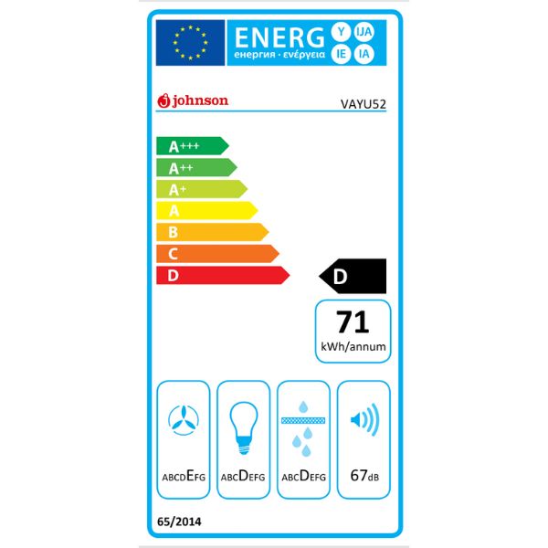 Hotte aspirante Johnson VAYU52 | Acier inoxydable et 3 vitesses d'extraction