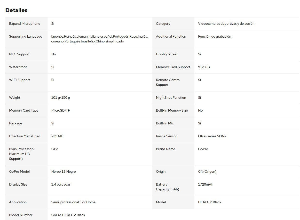 GoPro HERO12 Black - Cámara Deportiva 5.3K con HyperSmooth 6.0