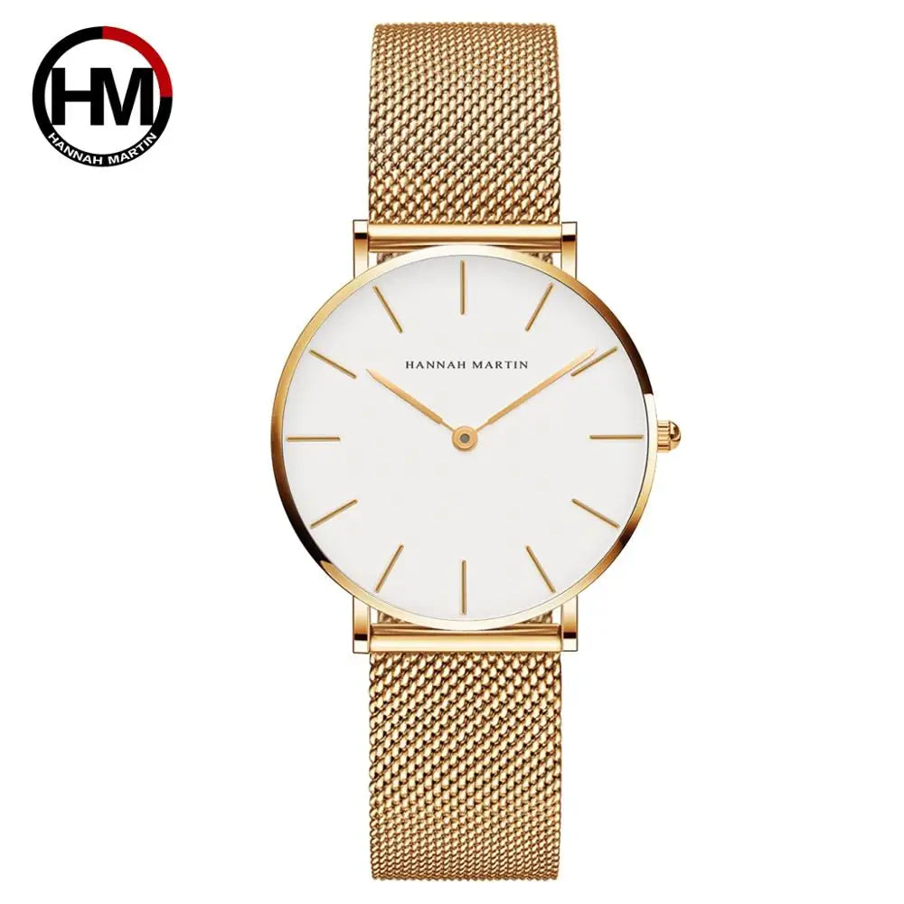 Reloj Mujer Hannah Martin HM-CC36 - 19 Colores Elegantes con Movimiento de Cuarzo
