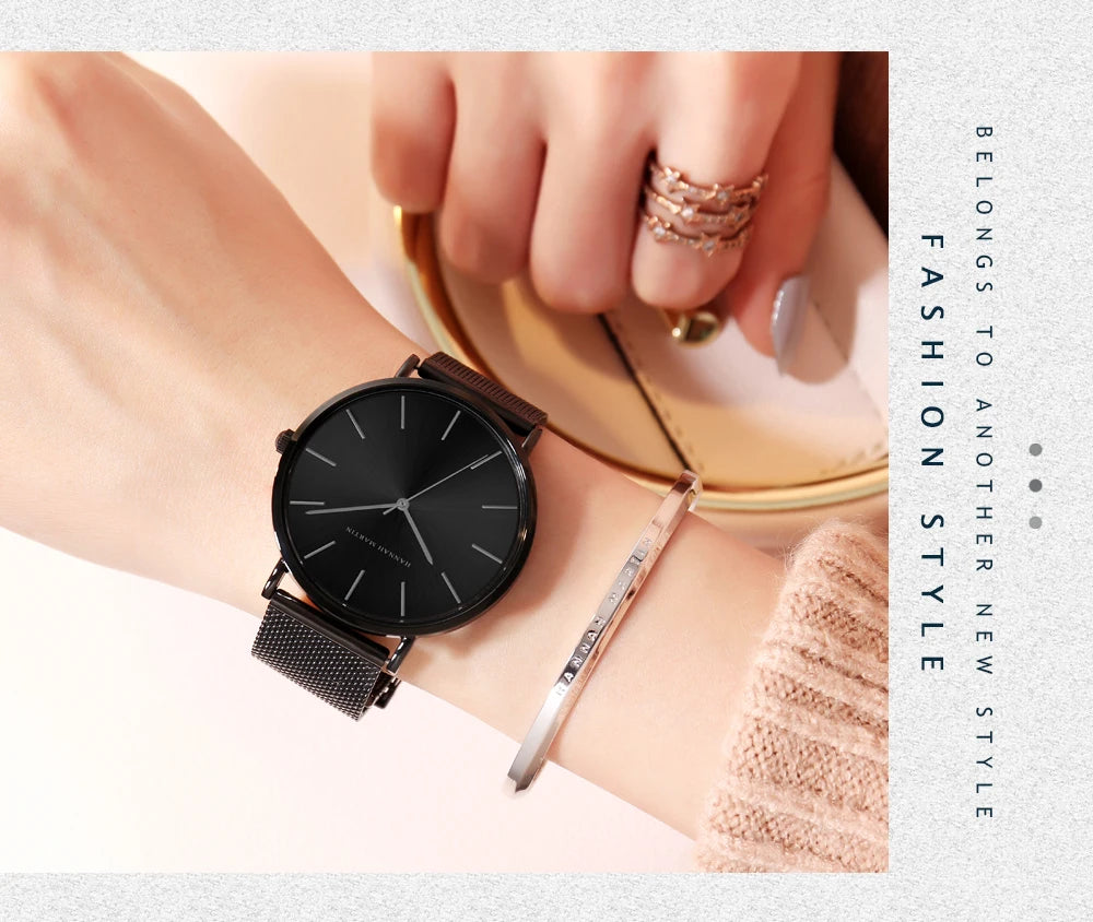 Reloj Mujer Hannah Martin HM-CC36 - 19 Colores Elegantes con Movimiento de Cuarzo