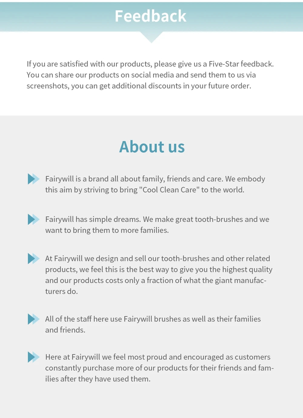 Fairywill FW-507  Cepillo de Dientes Eléctrico Sónico Recargable USB