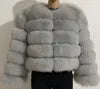 Abrigo Corto Mujer Invierno  Faux Fox Fur Coat con Cremallera