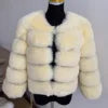 Abrigo Corto Mujer Invierno  Faux Fox Fur Coat con Cremallera