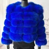 Abrigo Corto Mujer Invierno  Faux Fox Fur Coat con Cremallera