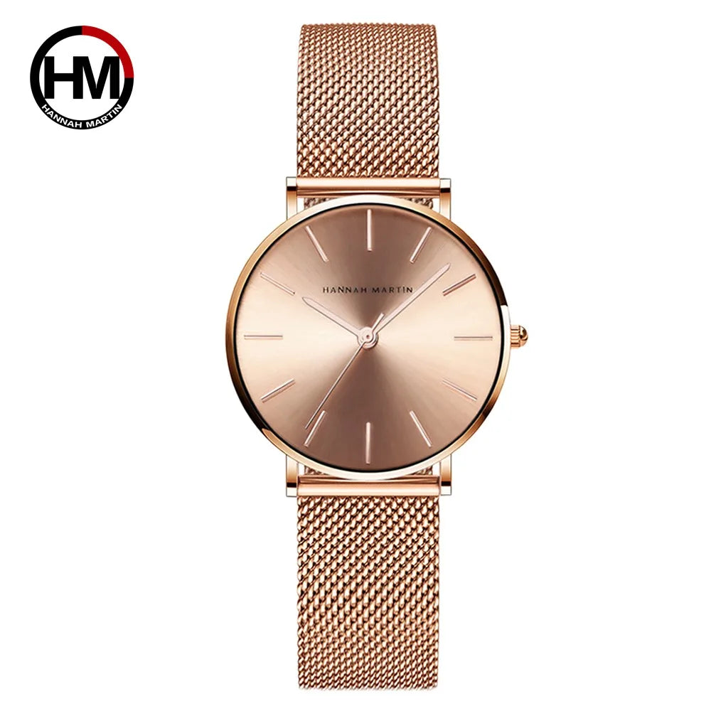 Reloj Mujer Hannah Martin HM-CC36 - 19 Colores Elegantes con Movimiento de Cuarzo