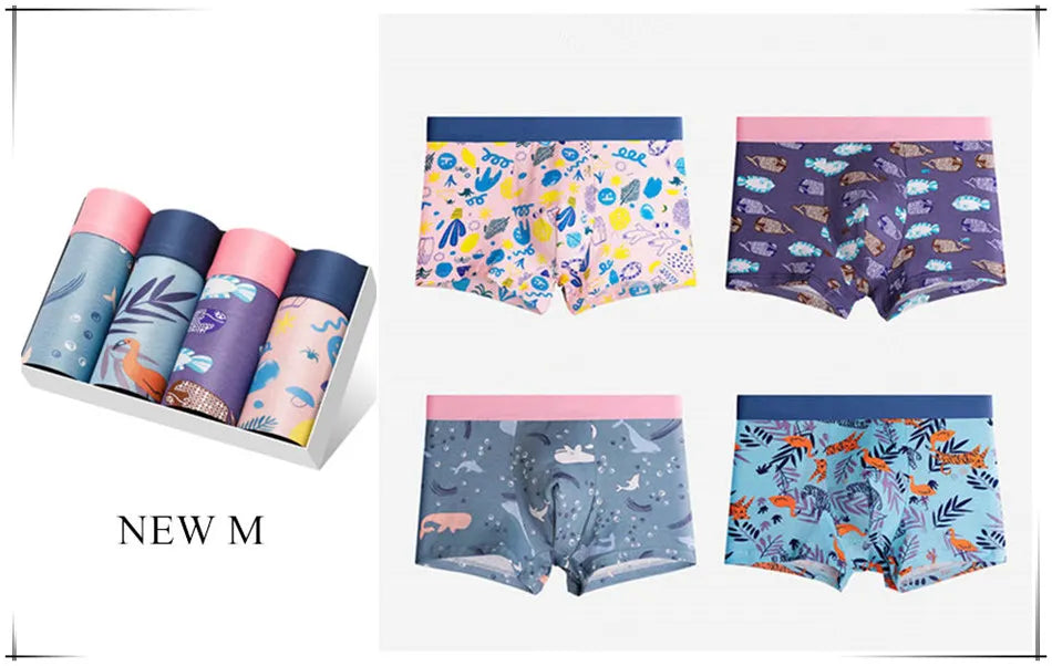 Calzoncillos Hombre Algodón SKY HERO  Pack 4 Ropa Interior Cómoda y Transpirable